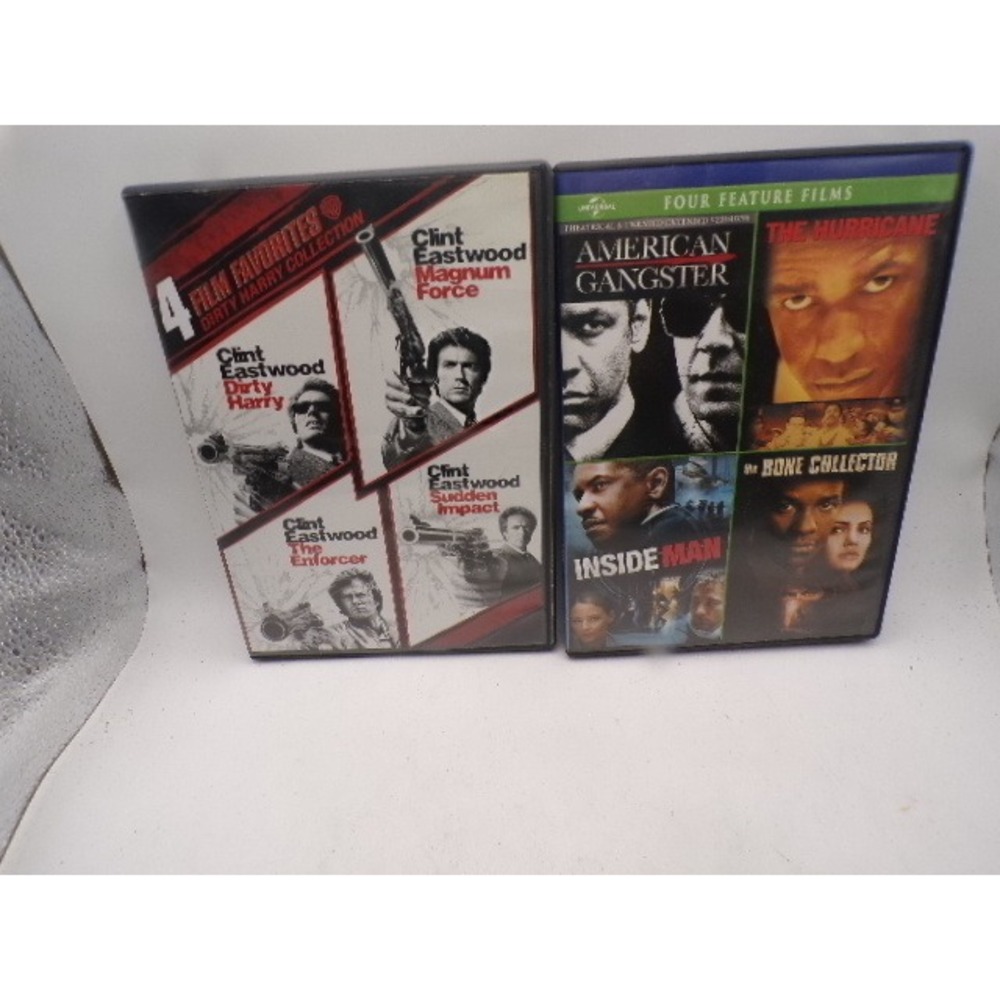 Clint Eastwood Dirty Harry & Denzel Washington 4 Film Favorite DVD Bundle 8 Movi
